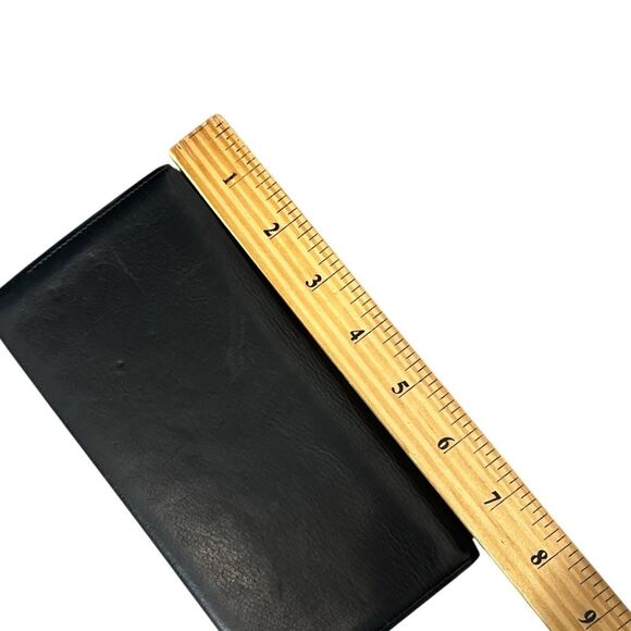 YSL Yves Saint Laurent Black Leather Long Wallet Clutch Bifold - Picture 11 of 12